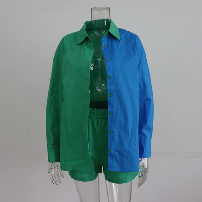 Women's Tracksuits Shirt With Mini Shorts Cotton Two Pieces Sets Fashion Clothing Outfits Blouse Set The Clothing Company Sydney