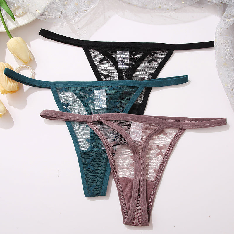 2 Pack Mesh G-String Panties Transparent Underwear Women Seamless Thong Underpants Intimates Lingerie The Clothing Company Sydney