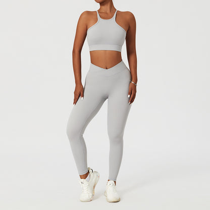 2 Piece Women's Yoga Set Workout Shirts Sport Pants Bra Gym Suits Fitness Shorts Crop Top High Waist Running Leggings Sports Sets The Clothing Company Sydney