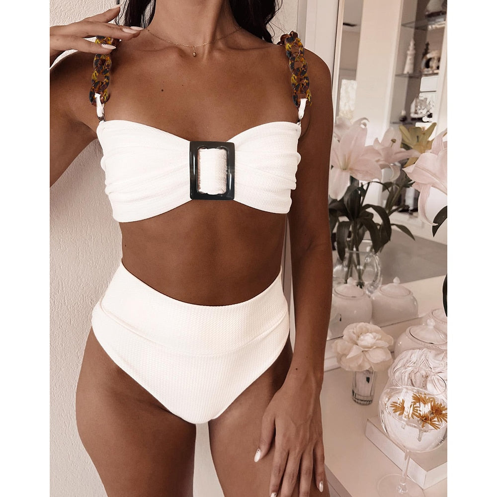 High Waist Swimsuit Push Up Swimwear Bathing Suit Bikini Two Piece Set Beachwear The Clothing Company Sydney