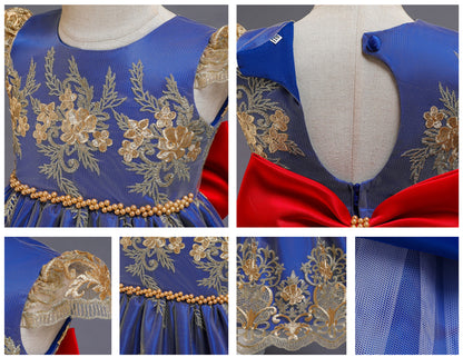 Embroidery Flower Wedding Evening Children Clothing Princess Party Kids Dresses for Girls Birthday Party Lace Flower Ball Gown The Clothing Company Sydney