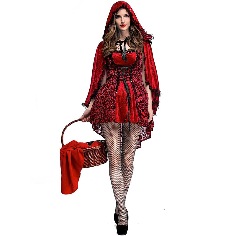 Halloween Ladies Little Red Riding Hood Costume Fantasy Hen Party Robe Cosplay Game Uniform Fancy Dress The Clothing Company Sydney
