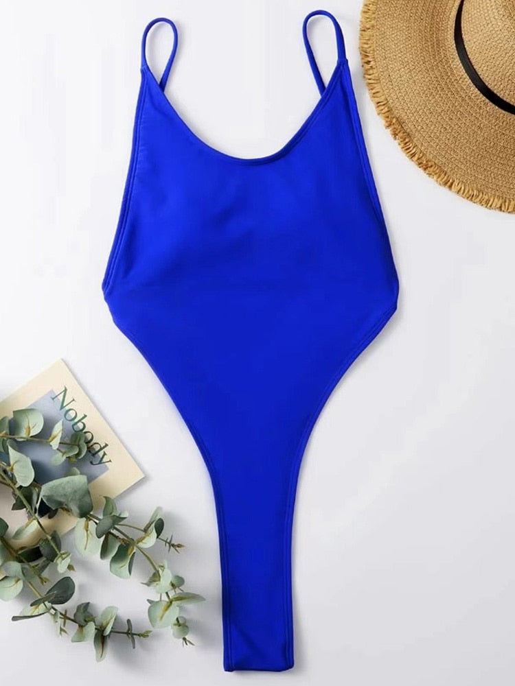 High Leg cut One Piece Swimsuit Thong Swimwear Women Trikini Backless Monokini Brazilian Bathing Suit Swim wear The Clothing Company Sydney