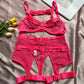 Four-Piece Set Erotic Lingerie Transparent Bra Kit Push Up See Through Lace Mesh Seamless Underwear Garters The Clothing Company Sydney