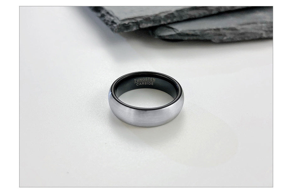 Basic 6mm Men Wedding Black Tungsten Carbide Ring, Matte Finished Minimalist Finger Bands Jewellery The Clothing Company Sydney