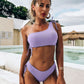 Bandeau Swimsuit Swimwear Women High Waist Bikini Set 2 Piece Summer Swim Beach Wear Bathing Suit The Clothing Company Sydney