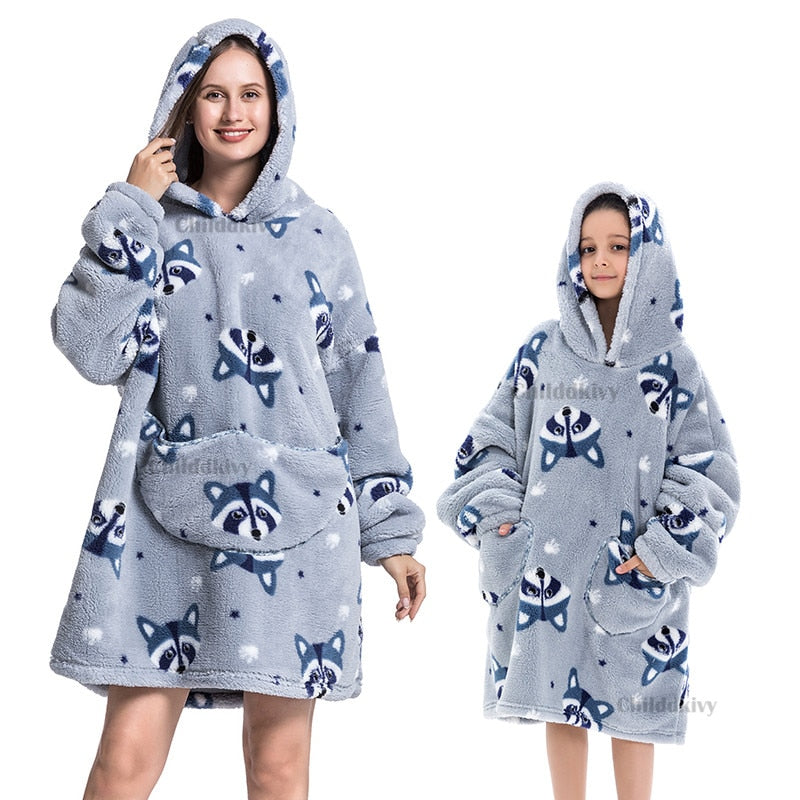 Winter Sherpa Blanket Plush Fleece Family Matching Hoodie Girl Sweatshirt Oversized Hoodie The Clothing Company Sydney