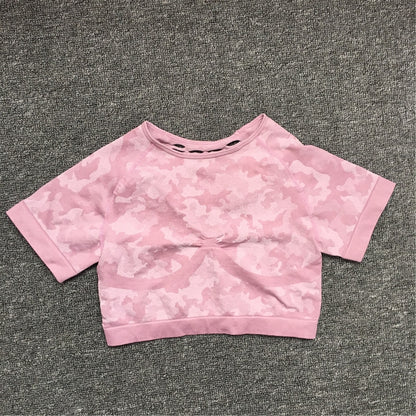 2PCS Camouflage Set Women Yoga Suit Sport Set Gym Workout Clothes Long Sleeve Fitness Crop Top High Waist Seamless Camo Leggings The Clothing Company Sydney