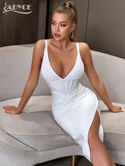 Spaghetti Strap Bodycon Bandage Dress Summer V Neck Club Elegant Outwear Celebrity Runway Party Dress The Clothing Company Sydney
