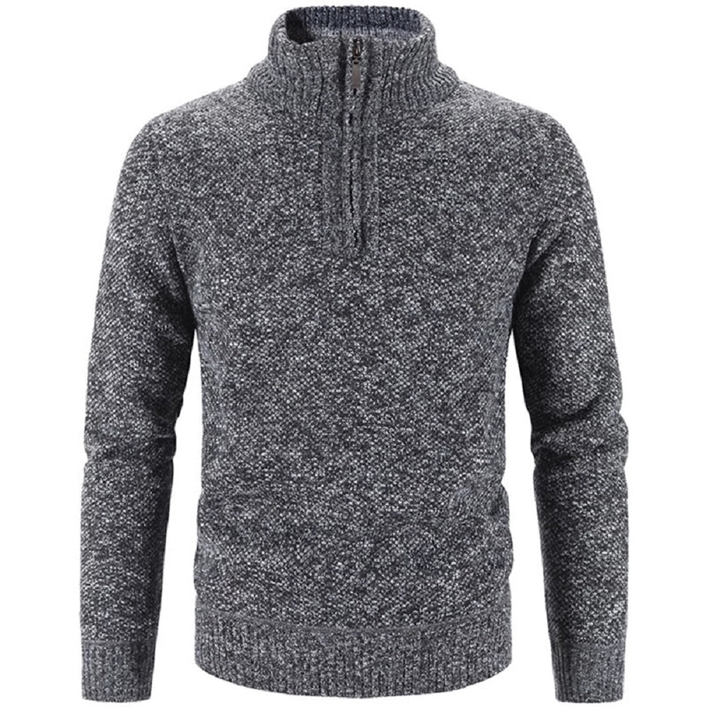 Winter Men's Fleece Thicker Sweater Half Zipper Turtleneck Warm Pullover Quality Male Slim Knitted Sweaters The Clothing Company Sydney