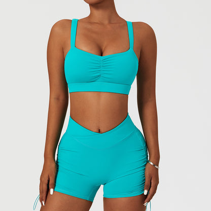 2 Piece Women's Yoga Set Workout Shirts Sport Pants Bra Gym Suits Fitness Shorts Crop Top High Waist Running Leggings Sports Sets The Clothing Company Sydney