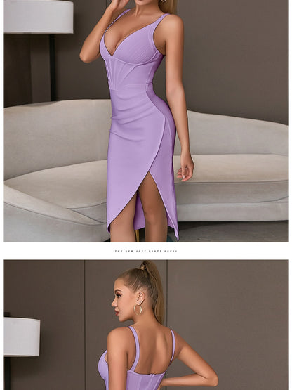 Spaghetti Strap Bodycon Bandage Dress Summer V Neck Club Elegant Outwear Celebrity Runway Party Dress The Clothing Company Sydney