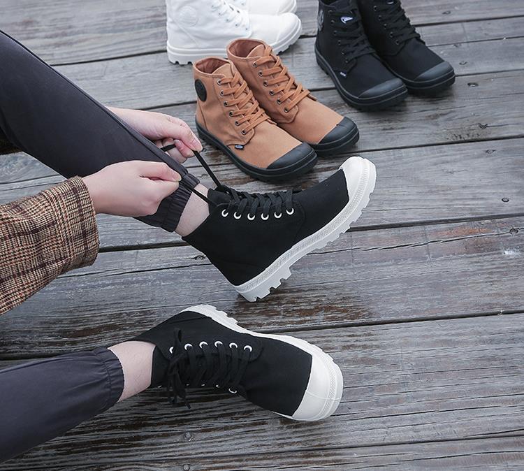 High Top Men Ladies Boots Lace Up Canvas Shoes Ankle Motorcycle Sneakers Military Desert Boots The Clothing Company Sydney