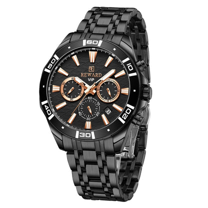 Mens Watch Waterproof Sport Wristwatch for Men Stainless Steel Business Quartz Watches Clock Gift for Father Birthday The Clothing Company Sydney