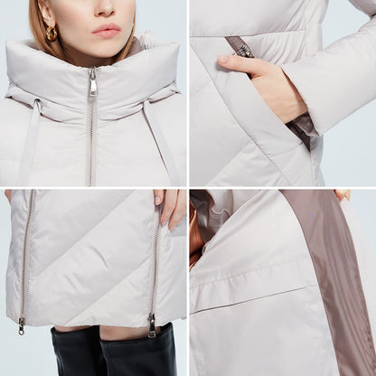 Winter Women Long Cotton Jacket Stand Collar Hooded Warm Windproof Coat Pockets Zipper Parka The Clothing Company Sydney