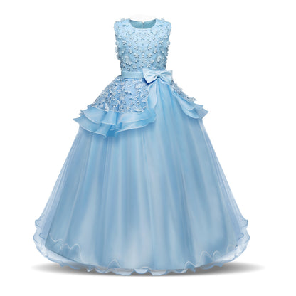 Kid Wedding Dresses for Girls Elegant Flower Princess Long Gown Baby Girl Christmas Dress Size 6 12 14 Years The Clothing Company Sydney