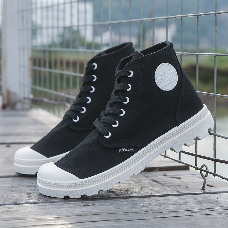 High Top Men Ladies Boots Lace Up Canvas Shoes Ankle Motorcycle Sneakers Military Desert Boots The Clothing Company Sydney