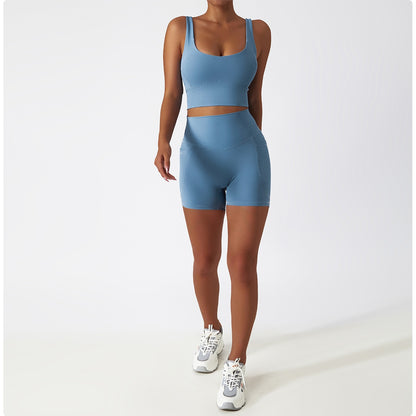 2 Piece Women Yoga Set Seamless Workout Suit Sportswear Gym Clothing Fitness Bra High Waist Leggings Sports Shorts Sports Suits The Clothing Company Sydney