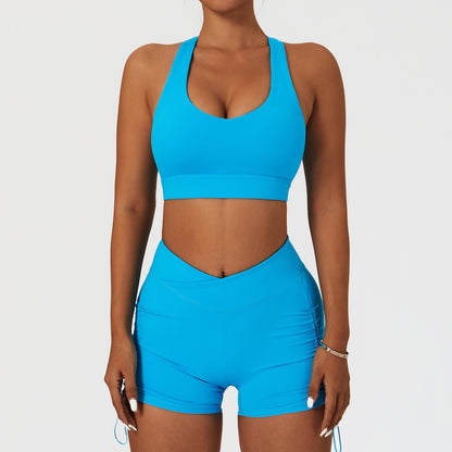 2 Piece Women's Yoga Set Workout Shirts Sport Pants Bra Gym Suits Fitness Shorts Crop Top High Waist Running Leggings Sports Sets The Clothing Company Sydney