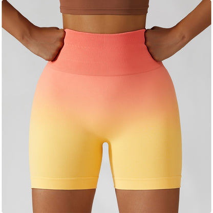 Gradient Seamless Yoga Shorts Gym Running Workout Tight Sports Shorts High Waist Elastic Butt Lifting Fitness Pants Shorts The Clothing Company Sydney