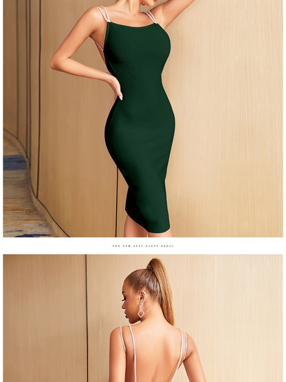 Summer Spaghetti Strap Backless Bandage Dress Diamonds Celebrity Club Evening Runway Party Dresses The Clothing Company Sydney