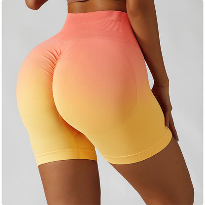 Gradient Seamless Yoga Shorts Gym Running Workout Tight Sports Shorts High Waist Elastic Butt Lifting Fitness Pants Shorts The Clothing Company Sydney