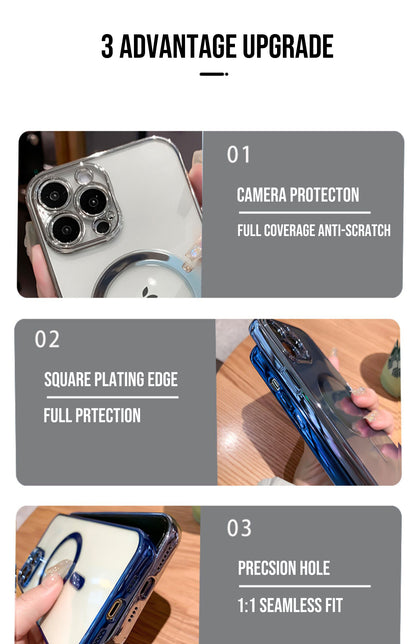 Luxury Plating Clear Magnetic For Magsafe Wireless Charge Case For iPhone 13 12 11 Pro Max X XR XS Plus Soft Silicone Cover The Clothing Company Sydney