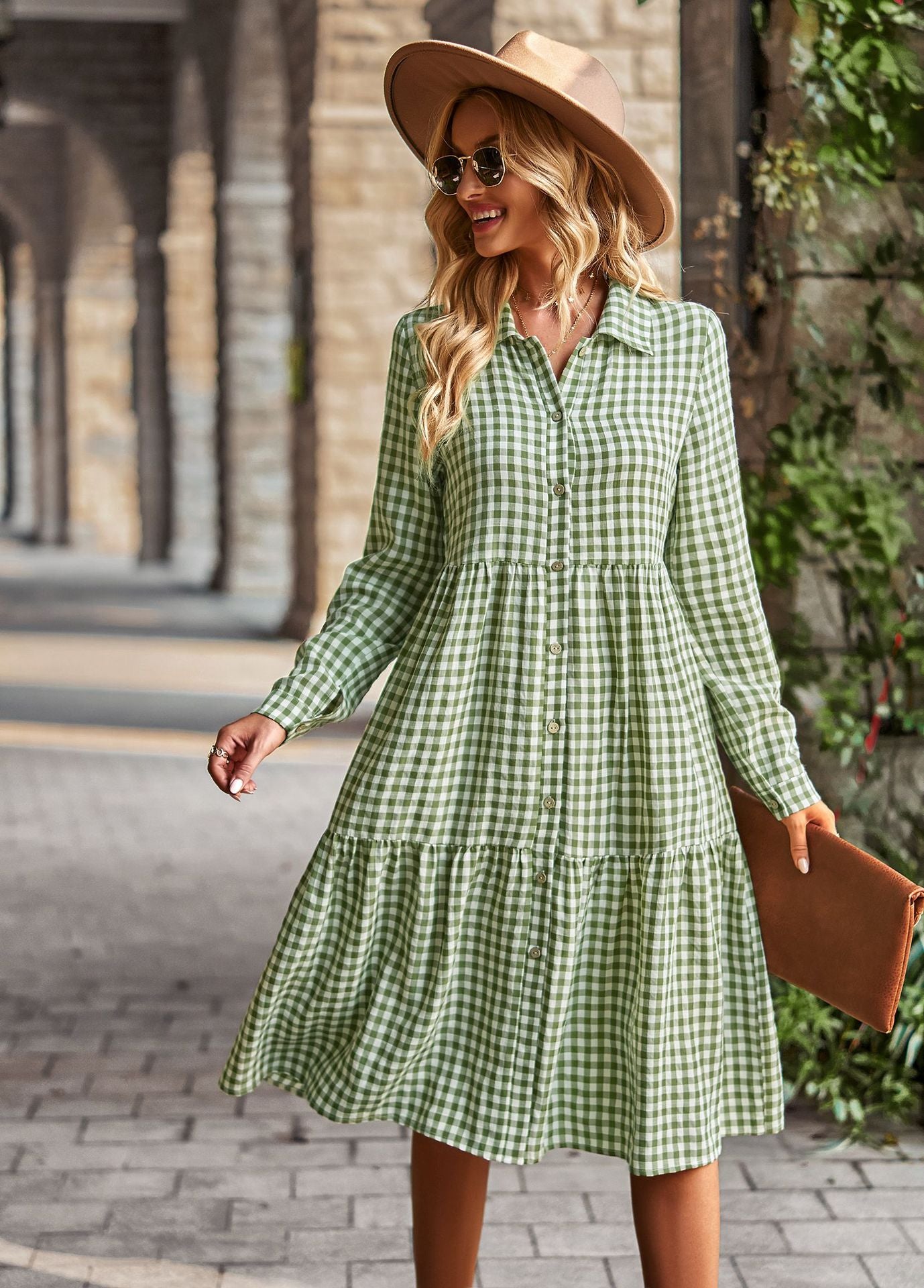 Green autumn sale dress