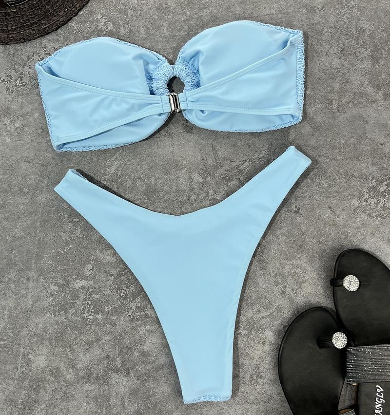 High Cut Swimsuits Bandeau Bikini Set Thong Swimwear Strapless Brazilian Bikini Set Bathing Suit The Clothing Company Sydney