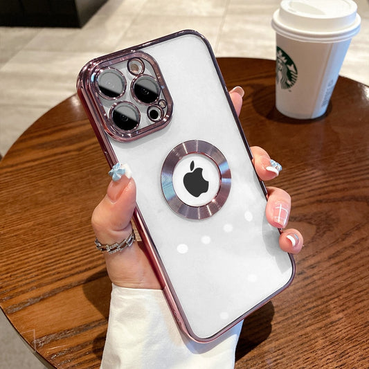 Luxury Square Plating Clear Case For iPhone 13 12 11 Pro Max X XR XS Plus LOGO Hole Hollow Soft Silicone Glass Camera Cover The Clothing Company Sydney