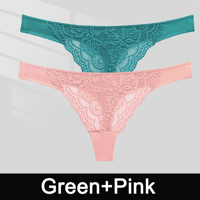 2 Pack Panties Lace Cotton G-String Underwear Lingerie Intimates Underpants Thong Pantys Set The Clothing Company Sydney