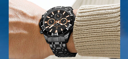 Mens Watch Waterproof Sport Wristwatch for Men Stainless Steel Business Quartz Watches Clock Gift for Father Birthday The Clothing Company Sydney