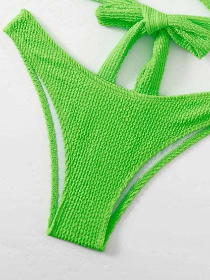 Metal Ring Textured Bikini Swimsuit Swimwear Push Up Bikini Set Bather Bathing Suit Beach Wear Bandage Bikini Set The Clothing Company Sydney