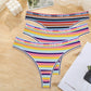 3 Pack Cotton Mix Seamless G-string Colorful Striped Lingerie Panties S-XL Thongs Female Letter Waist Underwear Briefs The Clothing Company Sydney