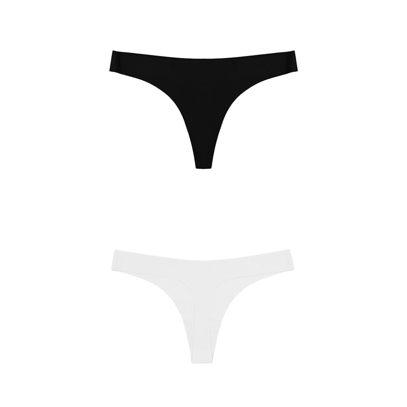 2 Pack Thong G-string Women Seamless Underwear Ice Silk Super Thin Breathable Low Waist Solid Briefs Panties Lingerie The Clothing Company Sydney