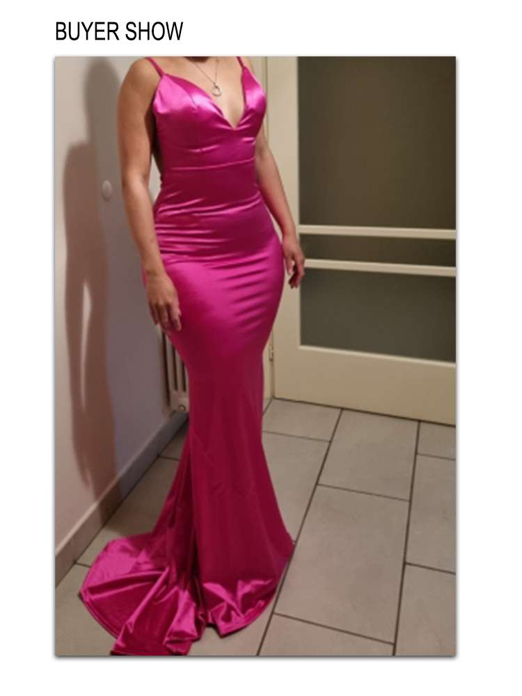 Backless Satin Evening Gown Strappy Deep V Neck Floor Length Prom Padded Stretch Formal Cocktail Wedding Party Dresses The Clothing Company Sydney