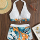 Print Tie Halter Swimwear High Waist Push UP Shorts Bikini Set Swimsuit Backless Beach Bathing Suit The Clothing Company Sydney