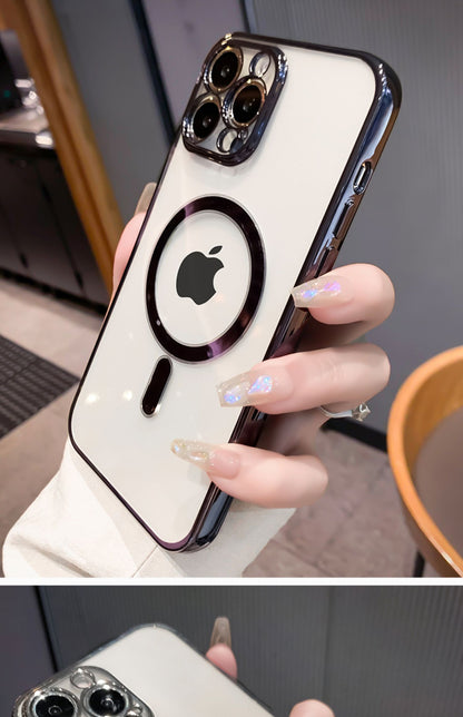 Luxury Plating Clear Magnetic For Magsafe Wireless Charge Case For iPhone 13 12 11 Pro Max X XR XS Plus Soft Silicone Cover The Clothing Company Sydney
