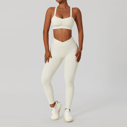 2 Piece Women's Yoga Set Workout Shirts Sport Pants Bra Gym Suits Fitness Shorts Crop Top High Waist Running Leggings Sports Sets The Clothing Company Sydney