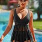 Solid V Neck Strapped Tassel Swimwear High Waist Bikini Push UP Swimsuit Summer Beack Bathing Suit The Clothing Company Sydney