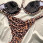 2 Piece Leopard Swimwear Bikinis Patchwork Swimsuit Bathing Suit Print Bikini Sets Solid Beachwear The Clothing Company Sydney