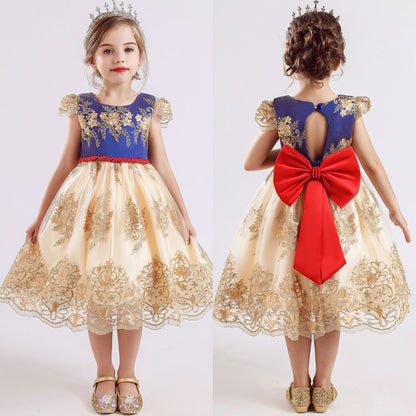 Embroidery Flower Wedding Evening Children Clothing Princess Party Kids Dresses for Girls Birthday Party Lace Flower Ball Gown The Clothing Company Sydney