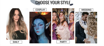 Ombre Brown Gray Ash Synthetic Long Wavy Wigs Middle Part Mixed Blonde Wig Women Daily Cosplay Heat Resistant Wigs The Clothing Company Sydney