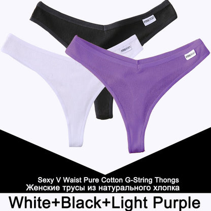 3 Pack Cotton V-Waist G-String Women Panties Comfort Underwear T-Back Thongs Intimates Lingerie Panties Set The Clothing Company Sydney