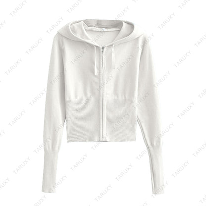 Women's Spring Outfits Casual Zipper Sweater Hoodie Set High Waist Flare Pants Suits Pink Knitted Y2k Two Piece Set The Clothing Company Sydney