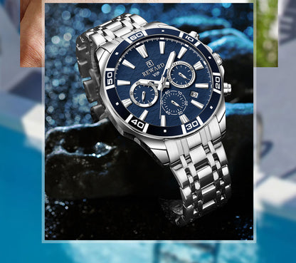 Mens Watch Waterproof Sport Wristwatch for Men Stainless Steel Business Quartz Watches Clock Gift for Father Birthday The Clothing Company Sydney