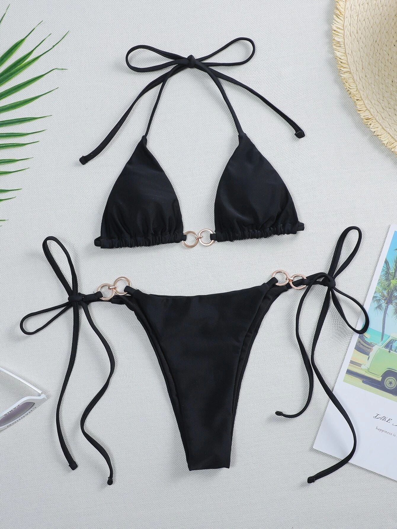 Ring Linked Micro Triangle Thong Bikini Set Two Piece Swimwear Sexy Swimsuit Summer Beach Bathing Suit Bikinis The Clothing Company Sydney