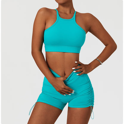 2 Piece Women's Yoga Set Workout Shirts Sport Pants Bra Gym Suits Fitness Shorts Crop Top High Waist Running Leggings Sports Sets The Clothing Company Sydney