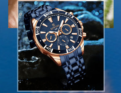 Mens Watch Waterproof Sport Wristwatch for Men Stainless Steel Business Quartz Watches Clock Gift for Father Birthday The Clothing Company Sydney