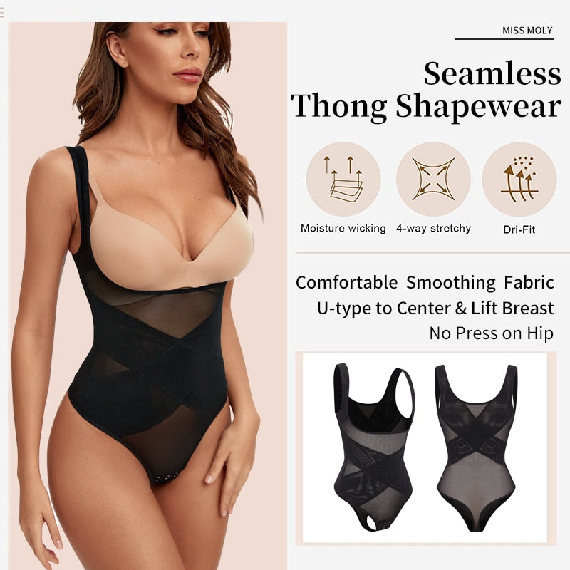 1 Piece Mesh Bodysuit Seamless Full Body Shaper Waist Tummy Control Underwear Underbust Corset Shapewear The Clothing Company Sydney